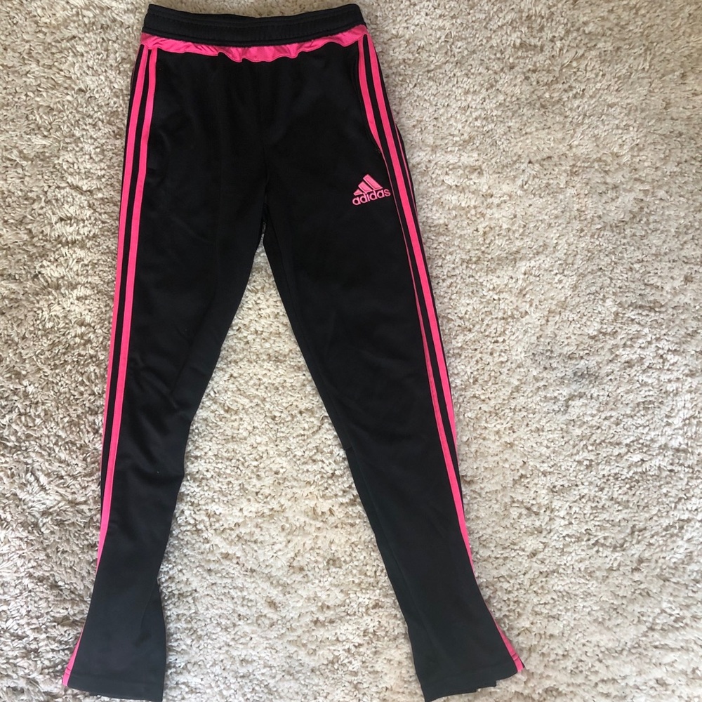 Adidas pink stripe Track Pants